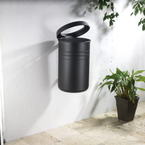 Afvalbak Pisa 19 Cestino Siena nero muro aperto