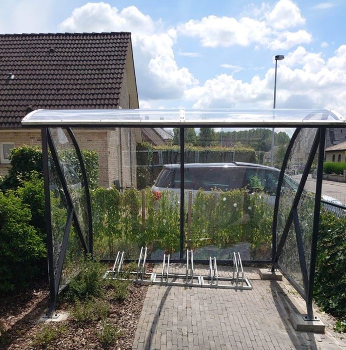 Fietsoverkapping BF1000 - AANBIEDING 18 Rijwieloverkapping BF1000, Lengte 3 meter zwart gecoat