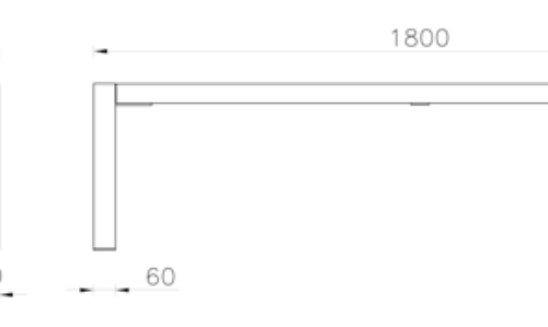 Parkbank Bologna 12 Tekening bank zonder rugleuning.