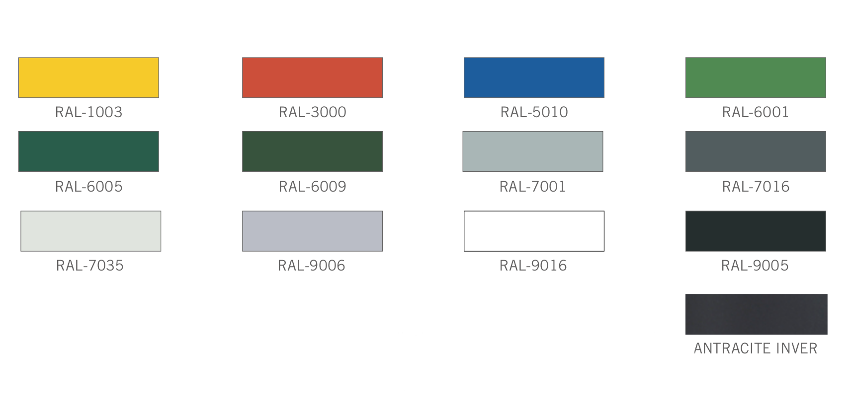 Parkbank Amburgo 6 Standaard RAL kleuren