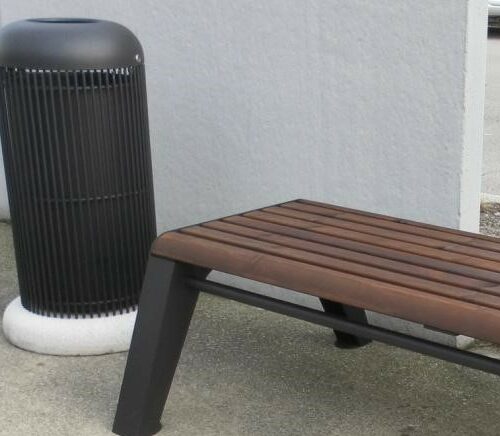 Elegante afvalbakken met een bijzonder fraai design in diverse ral kleuren leevrbaar.