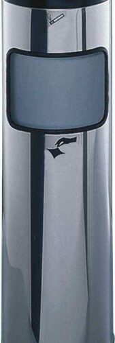 RVS asbak - afvalbak-combinatie. Leverbaar in een 24 Liter en in een 34 Liter uitvoering