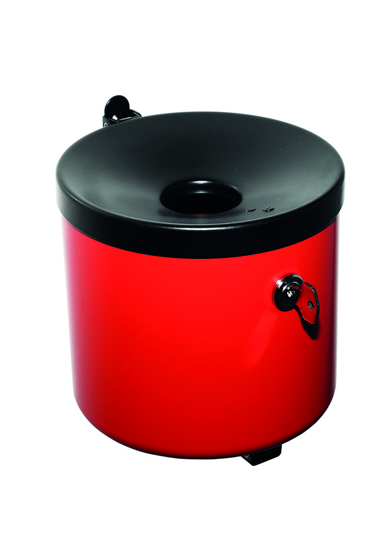 Asbak model Cubix 6 Asbak Cubix met poedercoating in de kleur rood.