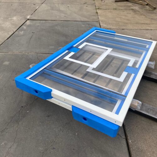 Basketbalbord Profi compleet 21 Wedstrijdformaat basketbalbord, Nederlands fabricaat!