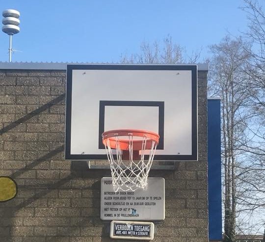 Basketbalbord met muurbevestiging 1 Basketbalbord voor buiten met muurframe