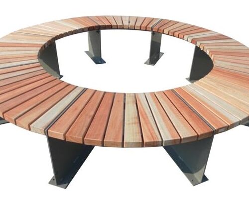Boombank Florent. Een prachtige ronde boombank afgewerkt met FSC-hard hout. binnendiameter, 1.620mm.
