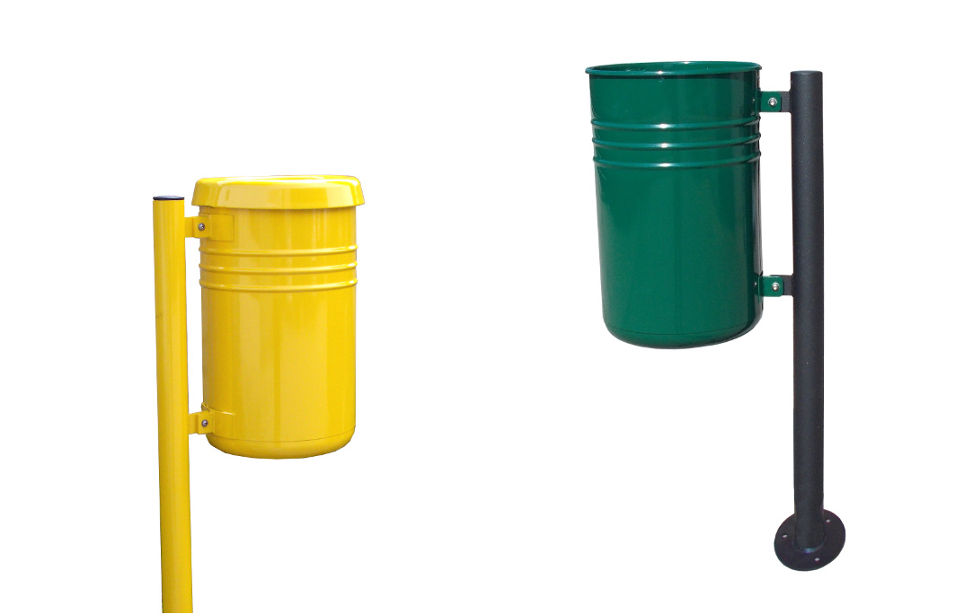 Afvalbak Pisa 2 Degelijke afvalbak voor buiten in verschillende uitvoeringen en kleuren leverbaar. Zeer voordelig.