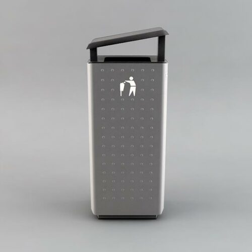 Buiten afvalbak City 12 Afvalbak voor buiten model City. Hier uitgevoerd met een schuin dak.