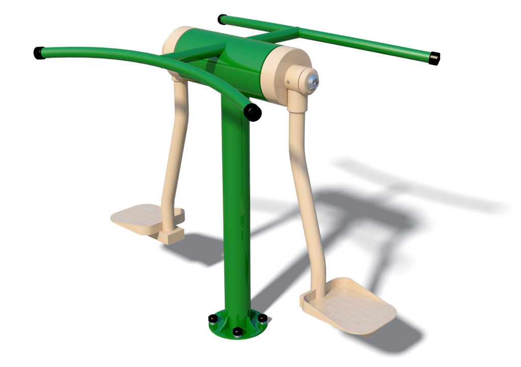 Buitenfitness toestel Surfer 1 Buiten fitness toestel de Surfer. Met zijn 2én tegelijk heerlijk fitnessen in de buitenlucht.