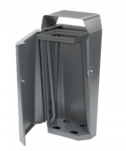 Afvalbak model Silk 8 Afvalbak Silk in de uitvoering met zakhouder. Elegante en duurzame oplossing voor uw afvalverzameling.