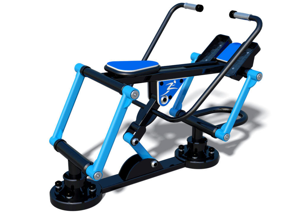 Outdoor roeitrainer 5 De uitvoering lichtblauw-zwart