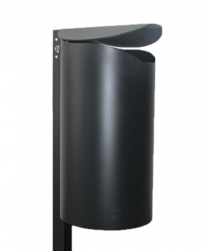 De standaard uitvoering van deze fraaie afvalbak met verzinkte binnenbak en een inhoud van 40 Liter