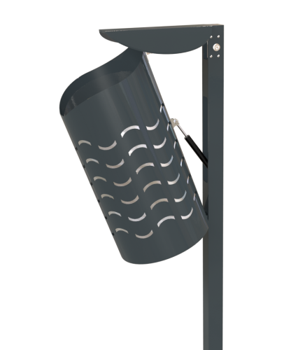 Buitenafvalbak model Wave 8 Afvalbak model Wave in de opengewerkte uitvoering inclusief staander