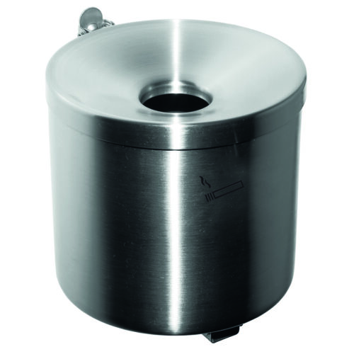 Asbak model Cubix 14 De 2.4 liter rvs uitvoering van deze asbak is de meest verkochte bij onze rookoverkapping Perdok en Palermo.