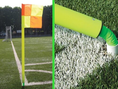 Duurzame en zeer degelijke verende hoekvlaggen cornervlaggen, compleet geleverd.