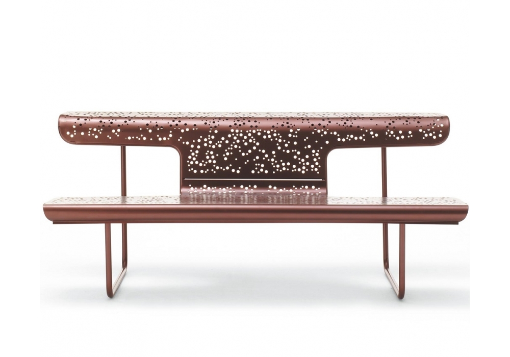 Parkbank De dichter 11 De parkbank uitgevoerd met de bronskleurige afwerking en het sterren-patroon