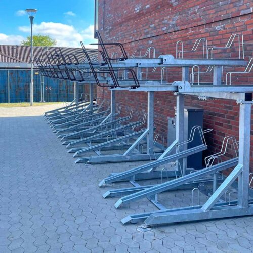 Tweelaags fietsenrek 2Tier+ 20 Creëer meer fietsplekken op dezelfde oppervlakte. Het 2-laags fietsenrek is solide, duurzaam en eenvoudig te gebruiken.