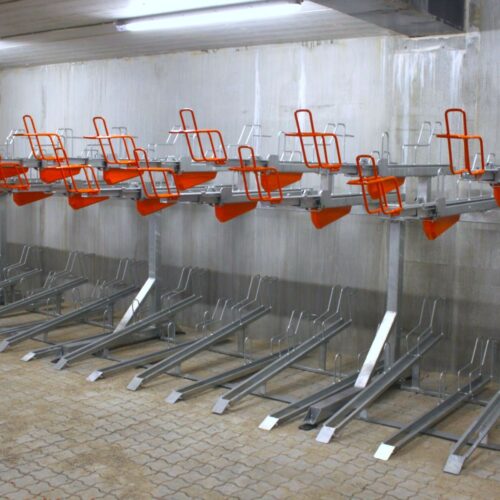 Ontdek het innovatieve tweelaags fietsenrek met gasveer. Ideaal voor bedrijven, stations en fietsenstallingen. Veilig, solide en onderhoudsarm.