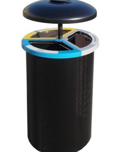 Buitenafvalbak voor afvalscheiding met 3 componenten. Model Claire.