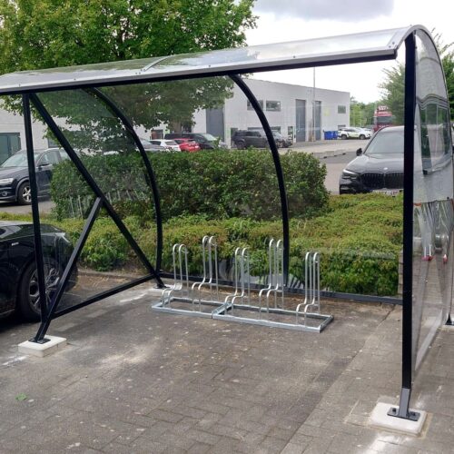 Fietsoverkapping BF1000 - AANBIEDING 107 Topaanbieding: Degelijke fietsoverkapping BF1000 nu inclusief montage – ideaal voor elk terrein waar fietsen netjes en droog moeten staan!