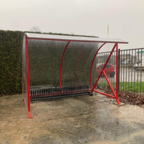 Fietsoverkapping BF1000 - AANBIEDING 81 fietsoverkapping model BF1000 in een rode ral kleur.