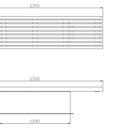 Parkbank Armas 16 Tekening van Parkbank Armas