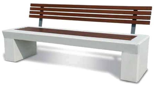 Parkbank model Linea 3 Deze fraaie design parkbank van beton met FSC houten zitting en leuning, staat voor jarenlang onbezorgd gebruik