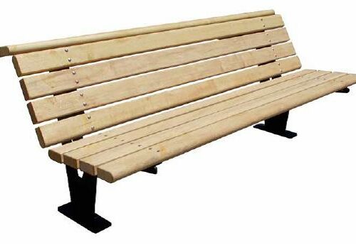 Parkbanken met houten zit en leuning. Het frame gepoedercoat in een fraaie standaard ral kleur.