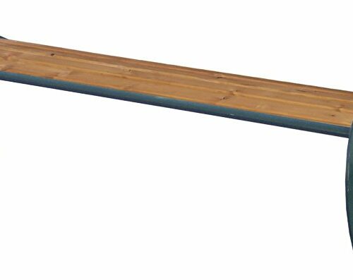 Parkbank Aurora zonder rugleuning. Deze parkbanken zijn voorzien van een houten zitting, waarbij u de keuze heeft uit meerdere houtafwerkingen.