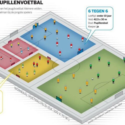 Wegdraaibaar jeugd voetbaldoel: JVD165 19 Deze draai-pupillen doelen zijn uitermate geschikt voor het 8 tegen 8 pupillenspel.