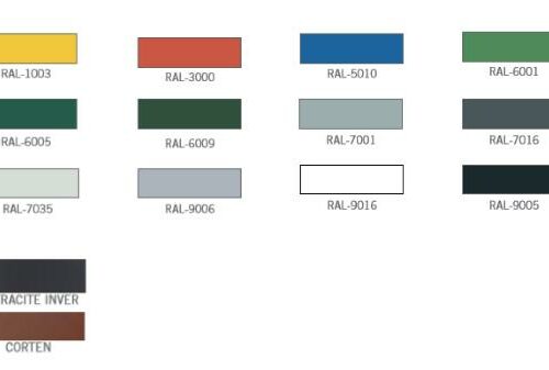 Afvalbak Elise 15 Beschikbare ral kleuren kaart standaard kleuren afvalbak.