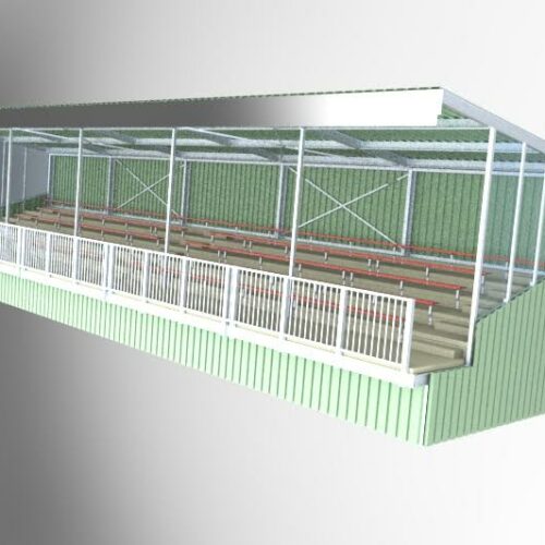 Tribune model Live 61 Impressie van onze Olympia tribune zoals geleverd bij atletiekvereniging Thor in Roosendaal.