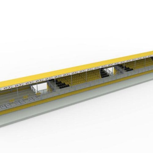 Tribune model Live 70 Ook speciaal maatwerk mogelijk. Met de Tribune Live biedt SKWshop een toekomstbestendige oplossing voor sportclubs die hun accommodatie willen verbeteren zonder torenhoge kosten.